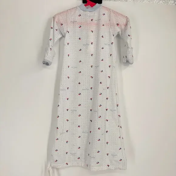 Baby Dior Paris New York Vintage Sailboat Polka Dot Cinch Sleep Dress - Picture 3 of 7